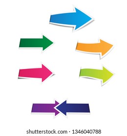 The colorful label with arrows