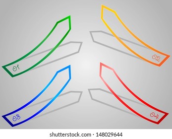 Colorful label arrows