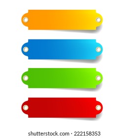 Colorful label business card object on white space for text and message design