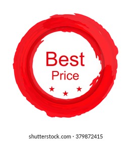 Colorful label circle brush stroke  best price
