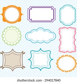 Colorful Label Frameselegant Ornate Frames Set Stock Vector (Royalty ...