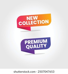 Colorful label new collection and premium quality. Web banner element