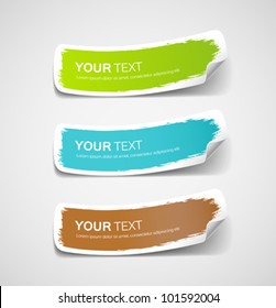 Colorful label paper brush stroke, vector illustration