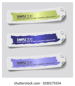 Colorful label paper brush stroke, vector illustration