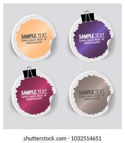 Colorful label paper brush stroke, vector illustration