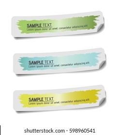 Colorful label paper brush stroke, vector illustration