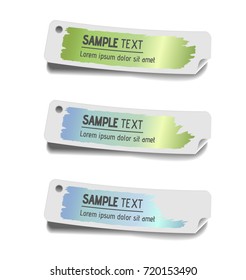 Colorful label paper brush stroke, vector illustration