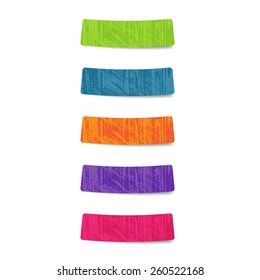 Colorful label paper with hand drawn texture. Vector 