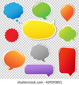 Colorful Label Set, Isolated on Transparent Background, Vector Illustration