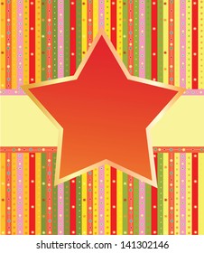 Colorful label with star
