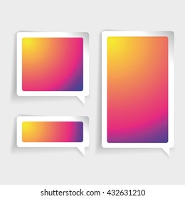 Colorful Label vector speech bubble