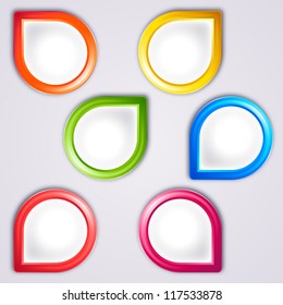 Colorful labels. Bubble shaped.