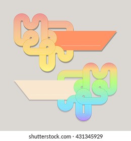 colorful labels with linear designs