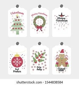 colorful labels for merry christmas