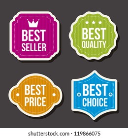 colorful labels over gray background. vector illustration
