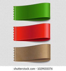 Colorful Labels Set Transparent Background With Gradient Mesh, Vector Illustration