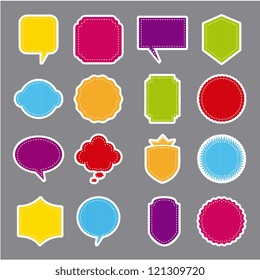 colorful  labels vector over gray background. vector illustration