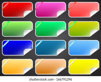 Colorful labels vector set