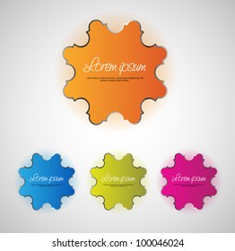 colorful labels/badges