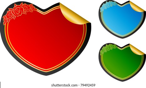 Colorful Labels-hearts on a background. Vector