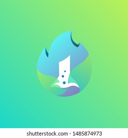colorful laboratory icons with color gradation effects
