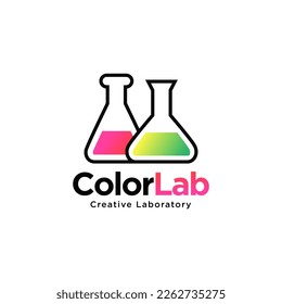 Colorful Laboratory logo vector logo designs template, design concept, logo, logotype element for template