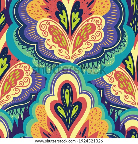 Colorful lace ornamental psychedelic pattern.