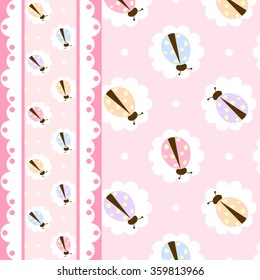 Colorful ladybug greeting card