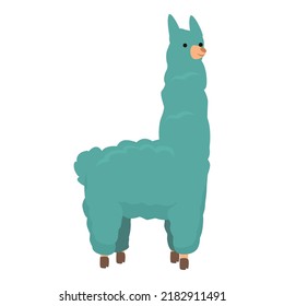 Colorful lama icon cartoon vector. Cool animal. Clipart cute