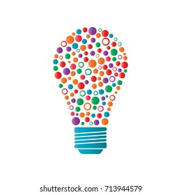 Colorful lamp, bulb design. Abstract vector illustration. Editable file available. Isolated background. EPS.