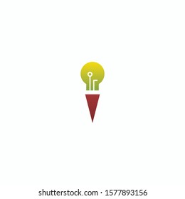 colorful lamp ice cream logo vector concept with unique and awesome colors styles