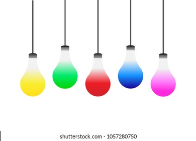 Colorful lamp on white background vector, illustration