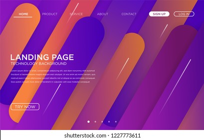 colorful landing page background template design with trendy style and modern concept. vector eps 10