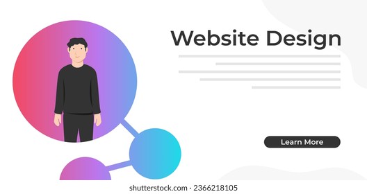 colorful landing page modern and clean background