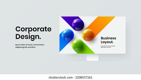 Colorful landing page vector design template. Simple display mockup website layout.