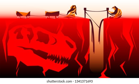 Colorful landscape.  Concept of nature. Abstract background. Graphic design. Digital art. Modern style. Creative icon. Beautiful logo. Isolated objects. Flat composition. Vector illustration 10 EPS