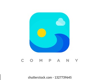 colorful landscape icon.