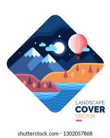 Colorful landscape illustration. Abstract composition.