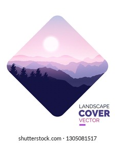 Colorful landscape illustration. Abstract composition.