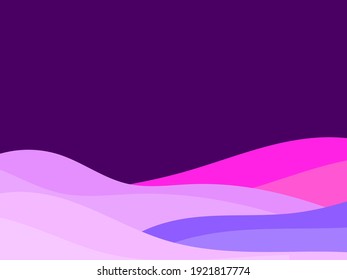 Colorful landscape in a minimalistic style. Plains and mountains, fields and meadows. Typographic boho decor for prints, posters and interior design. Mid-century modern decor. Vector illustration