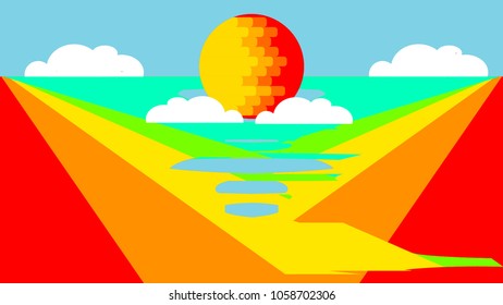 Colorful landscape vector