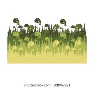 colorful lanscape with big jungle trees