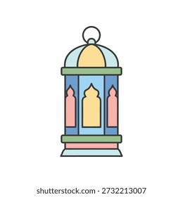 Lanterna colorida com velas dentro de pendurar luminária decorativa símbolo ramadan decoração festiva da casa