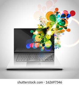 Colorful laptop design vector illustration