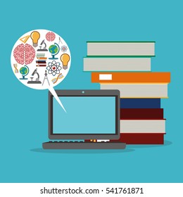 Colorful laptop and science design