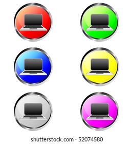 Colorful laptop vector buttons