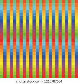 Colorful large pixel rows, vertical align. Seamless vector repeat. Great for fashion design, paper products and any other surfaces.