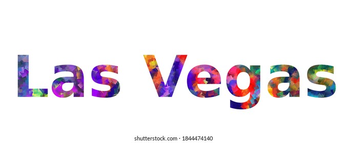 Colorful Las Vegas text vector design