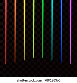 Colorful laser beams. Abstract Laser rays all color of rainbow. Vector illustration