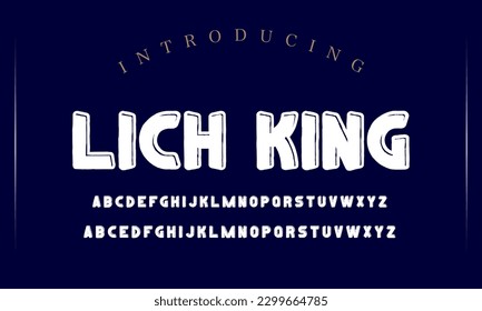 Alphabet latin 3D coloré avec des lettres épaisses et aérées. Police avec chiffres gonflés en chiffres dans un dessin humoristique à la façon des enfants.